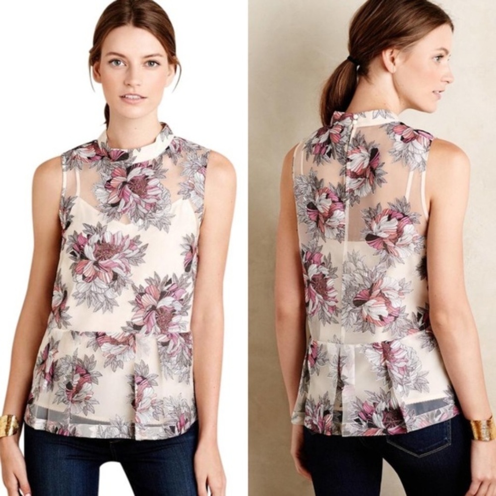 Anthropologie Floral Top Moulinette Souers Sz. 4